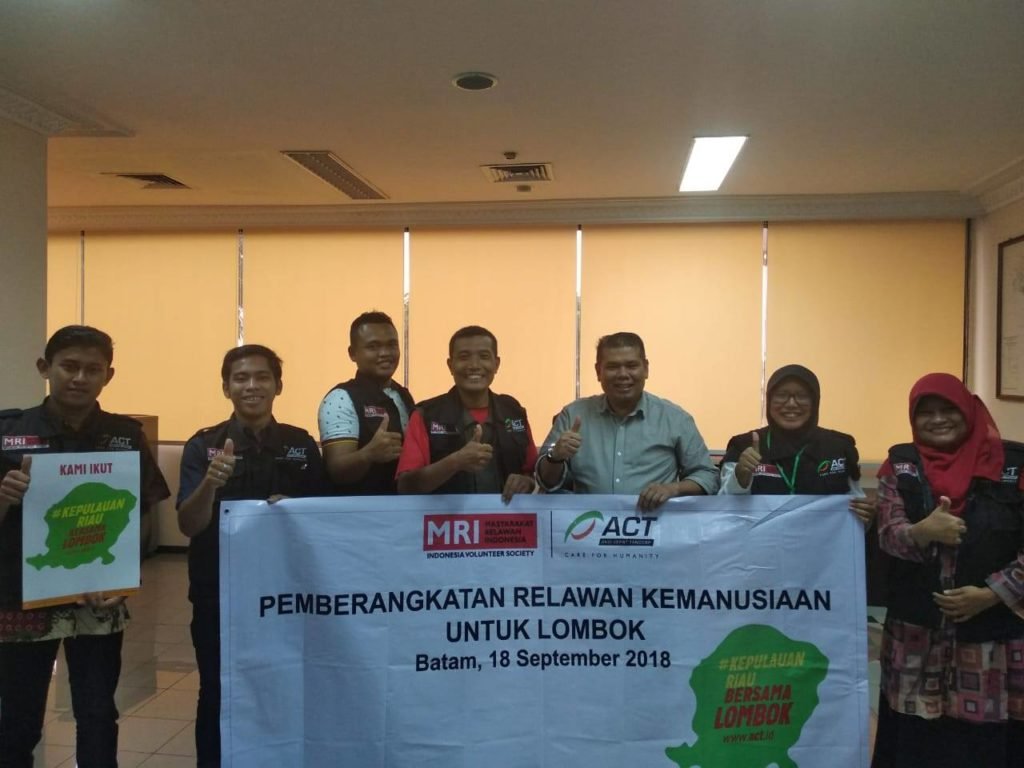 ACT Kepri Berangkatkan 5 Relawan Bantu Lombok