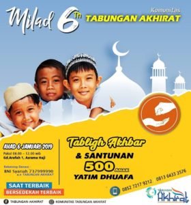 Komunitas Tabungan Akhirat Akan Gelar Milad ke 6