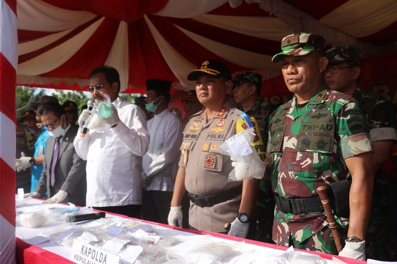 Pemusnahan Barang Bukti Narkoba Dalam Rangka Operasi Lilin Seligi 2018