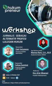 Hukum Preneur Gelar Workshop Jurnalistik Secara Daring Webinar Jurnalistik