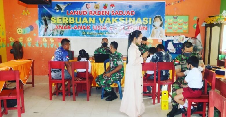 Lanud Raden Sadjad Terus Gencar Vaksinasi Anak Usia 6-11 Tahun