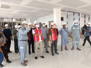 Bupati Natuna, Wakil Bupati Natuna dan Didampingi Beberapa Anggota DPRD Natuna Dapil 2 Serta Beberapa Kepala OPD Meninjau Pengerjaan Bangunan PLBN di Serasan