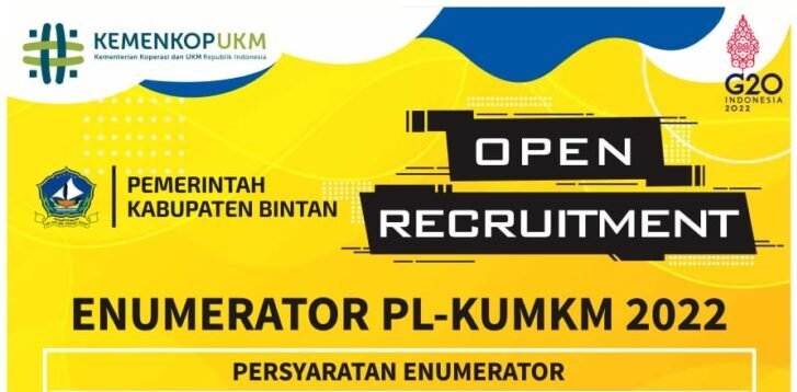 Pemkab Bintan Buka Lowongan Kerja Enumerator PL-KUMKM 2022