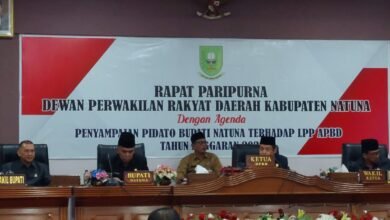 Ketua DPRD Natuna Daeng Amhar Pimpin Rapat Paripurna LPP APBD Tahun 2021 di Aula Rapat Paripurna DPRD Natuna Ranai