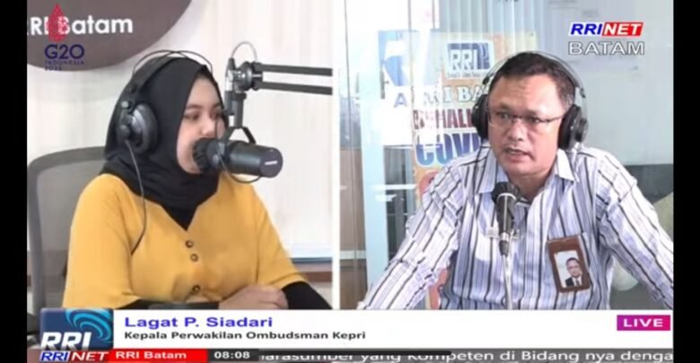Kepala Perwakilan Ombudsman RI Provinsi Kepulauan Riau, Lagat Siadari