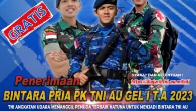 Lanud Raden Sadjad Buka Pendaftaran Bintara Pria PK Gelombang I TA 2023