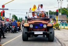 Gunakan Mobil Jeep Bertuliskan Natuna Maju, Paslon Cermin Ambil Nomor Urut