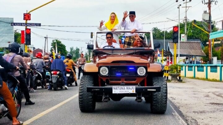 Gunakan Mobil Jeep Bertuliskan Natuna Maju, Paslon Cermin Ambil Nomor Urut