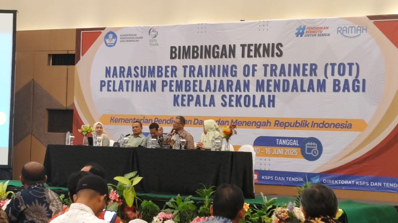 Bimtek Narasumber ToT Pelatihan Pembelajaran Mendalam bagi Kepala Sekolah
