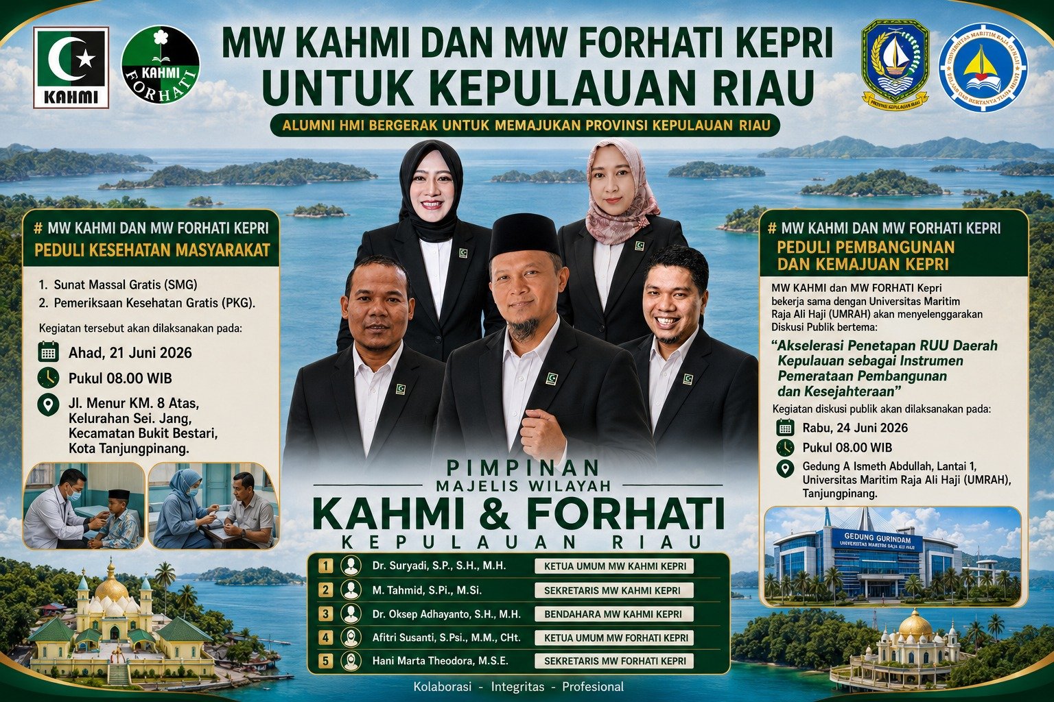 KAHMI dan FORHATI Kepri Siapkan Terobosan Strategis, Gelar Sunat Massal Gratis dan Diskusi RUU Daerah Kepulauan