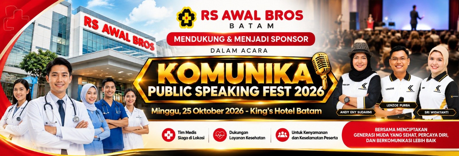 RS Awal Bros Batam Dukung Keselamatan Peserta Komunika Public Speaking Fest 2026